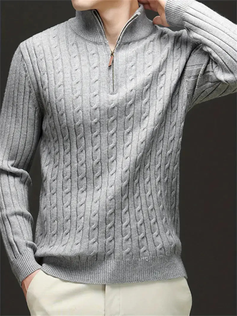 Zip Sweater - Soft-Blend Fabric & Flexible Layering Shape