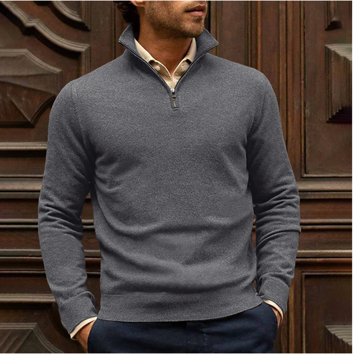 Zip Up Sweatshirt – Polyester Blend And Breathable Warmth