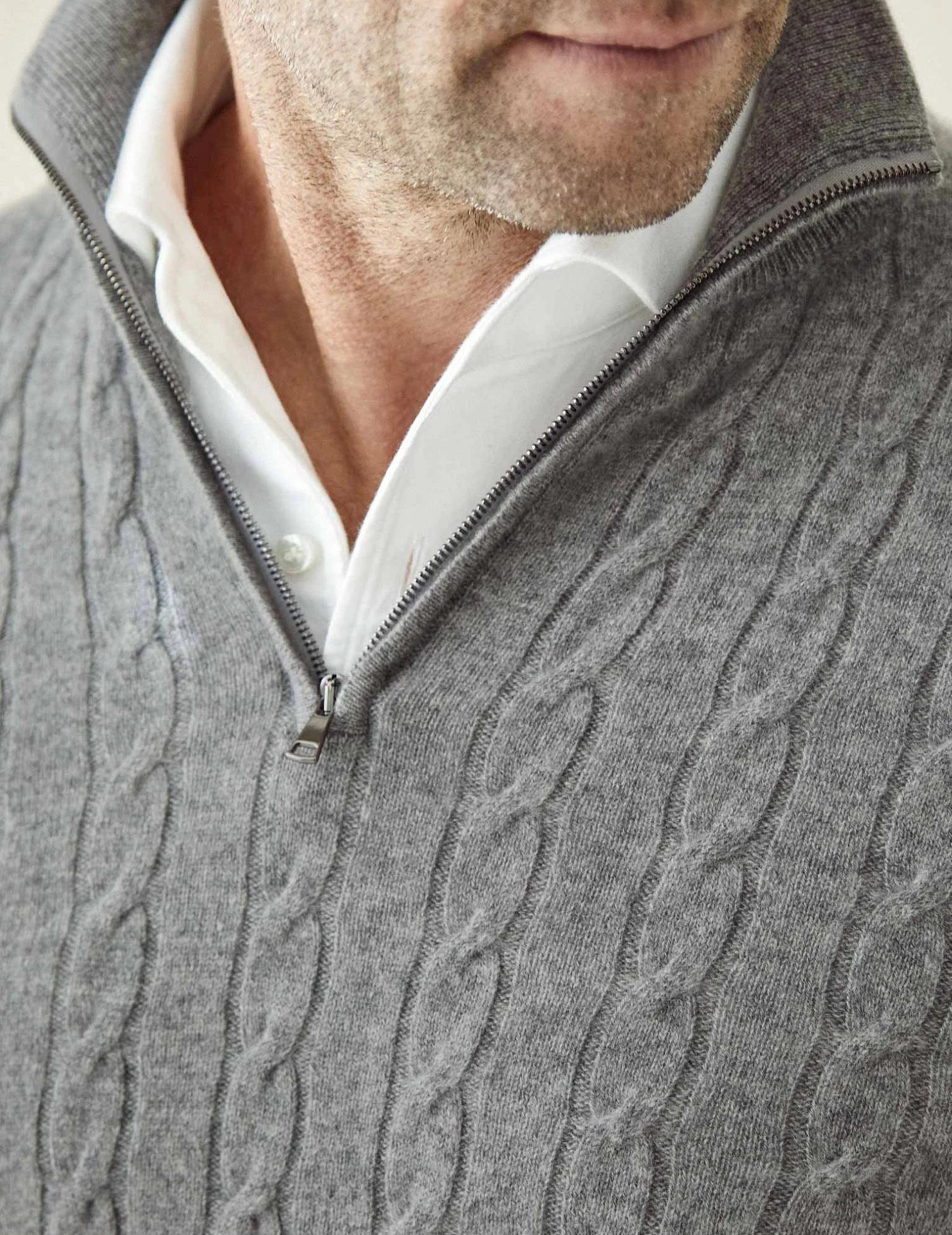 Zipper Sweater - Cable Knit Texture & Adjustable Warmth