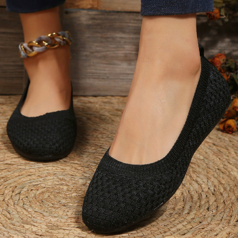 Women's Ballerina Shoes Comfortable Fabric Design-5