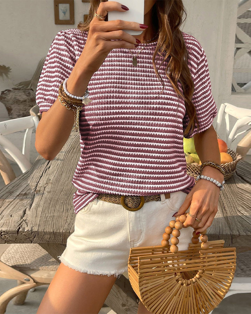 Variant image for Women's Cotton Blouse Puff Sleeve Top-11