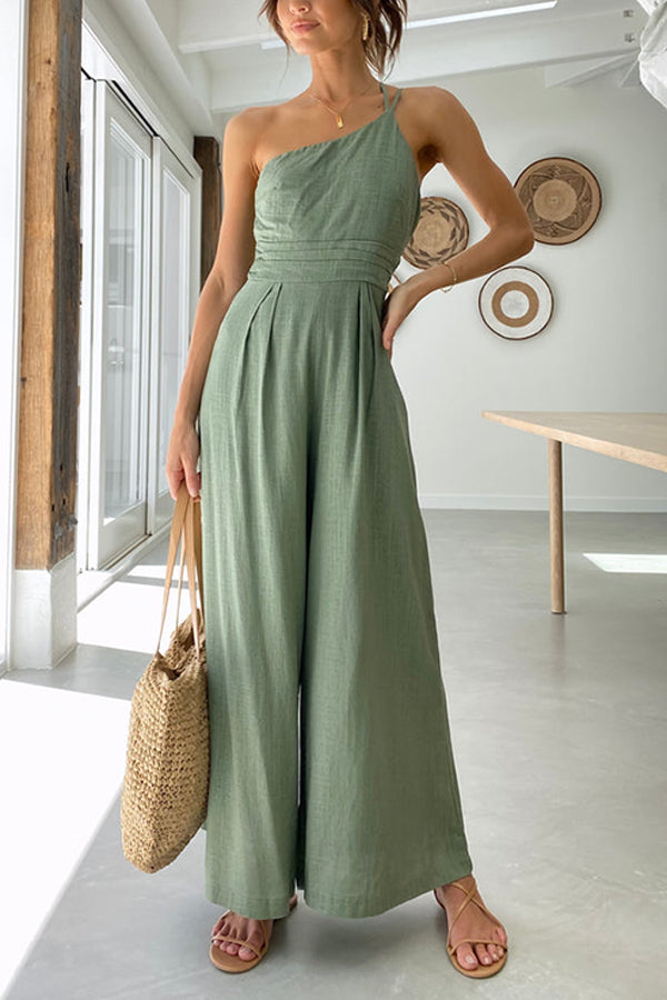 Women's One Shoulder Jumpsuit - Stylish and Comfortable 6