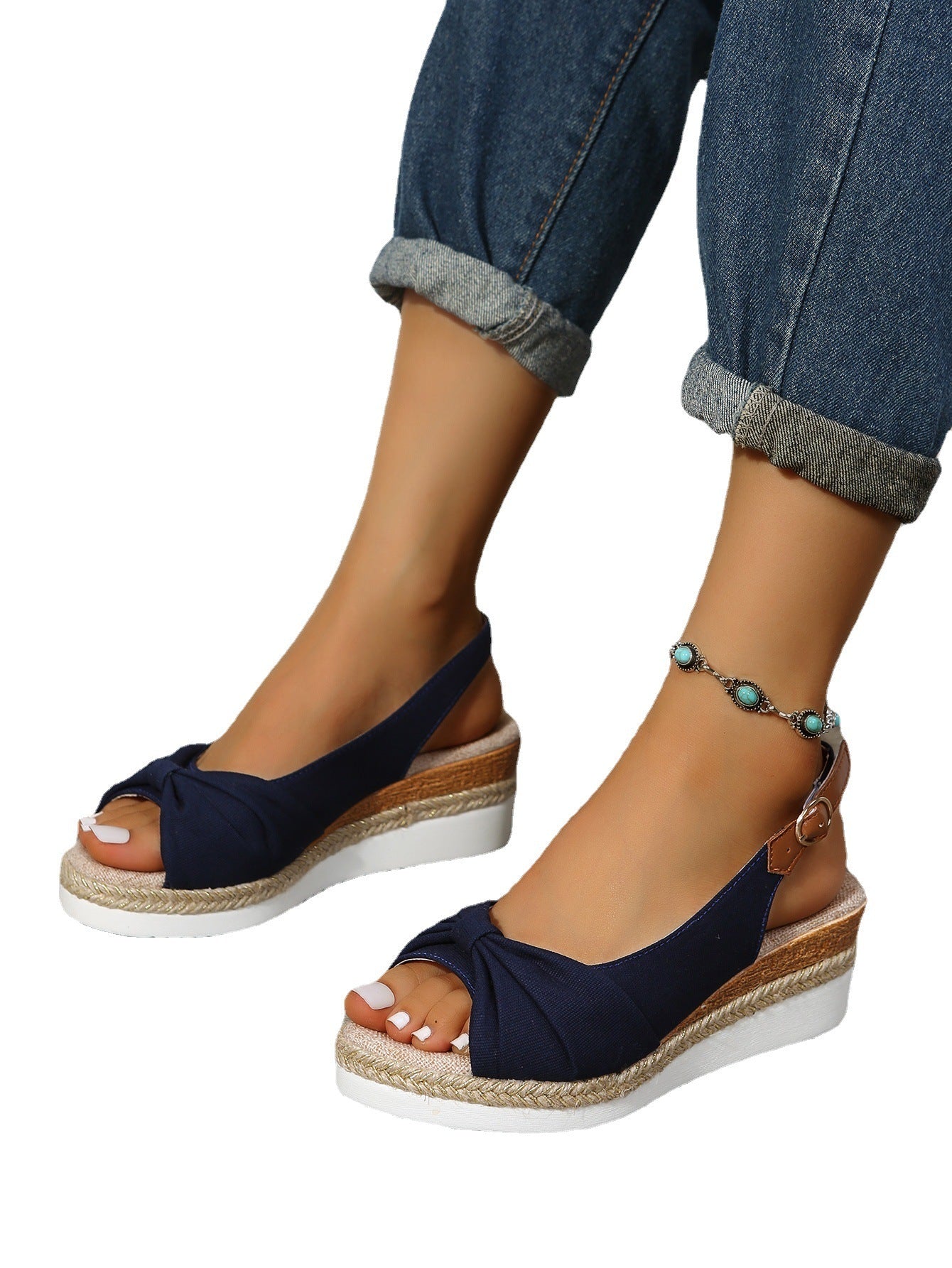 Women's Wedge Sandals with Hemp Rope Design 3