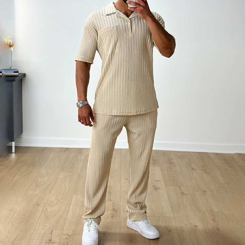 Men's Polo Shirt and Pants Set for Summer Casual Wear 2