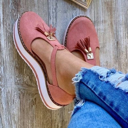 Women's Leather Sandals with Tassel-2