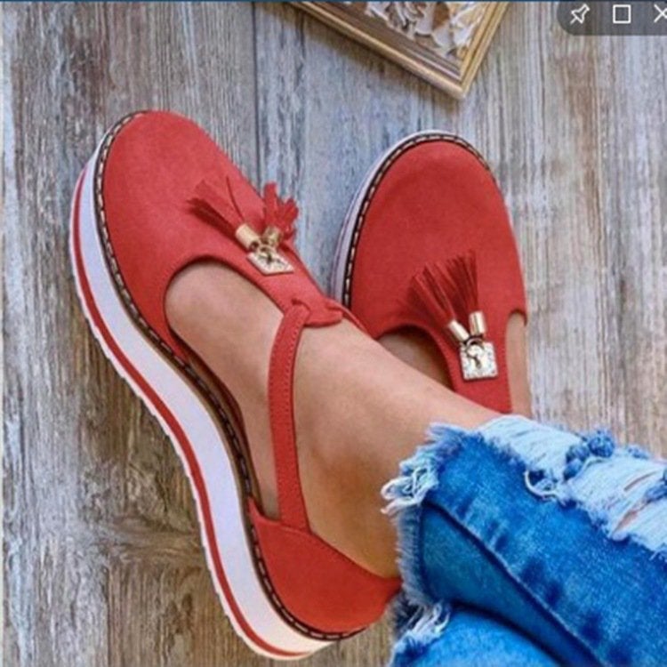 Women's Leather Sandals with Tassel-4