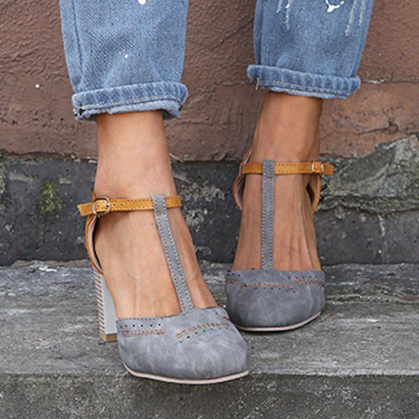 Women's Leather Heel Shoes Elegant Design-6