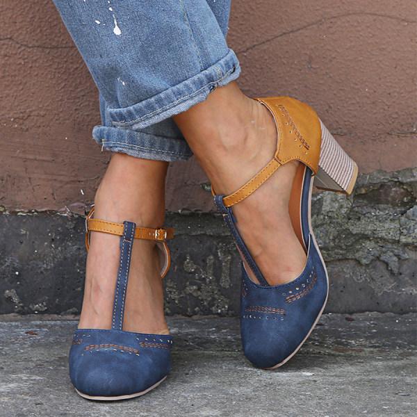Women's Leather Heel Shoes Elegant Design-5