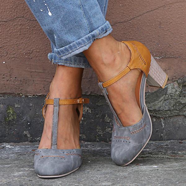 Variant image for Women's Leather Heel Shoes Elegant Design-19