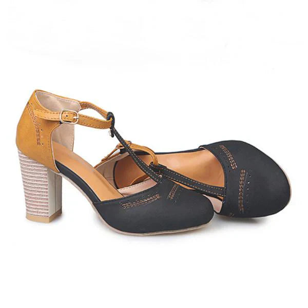 Women's Leather Heel Shoes Elegant Design-3