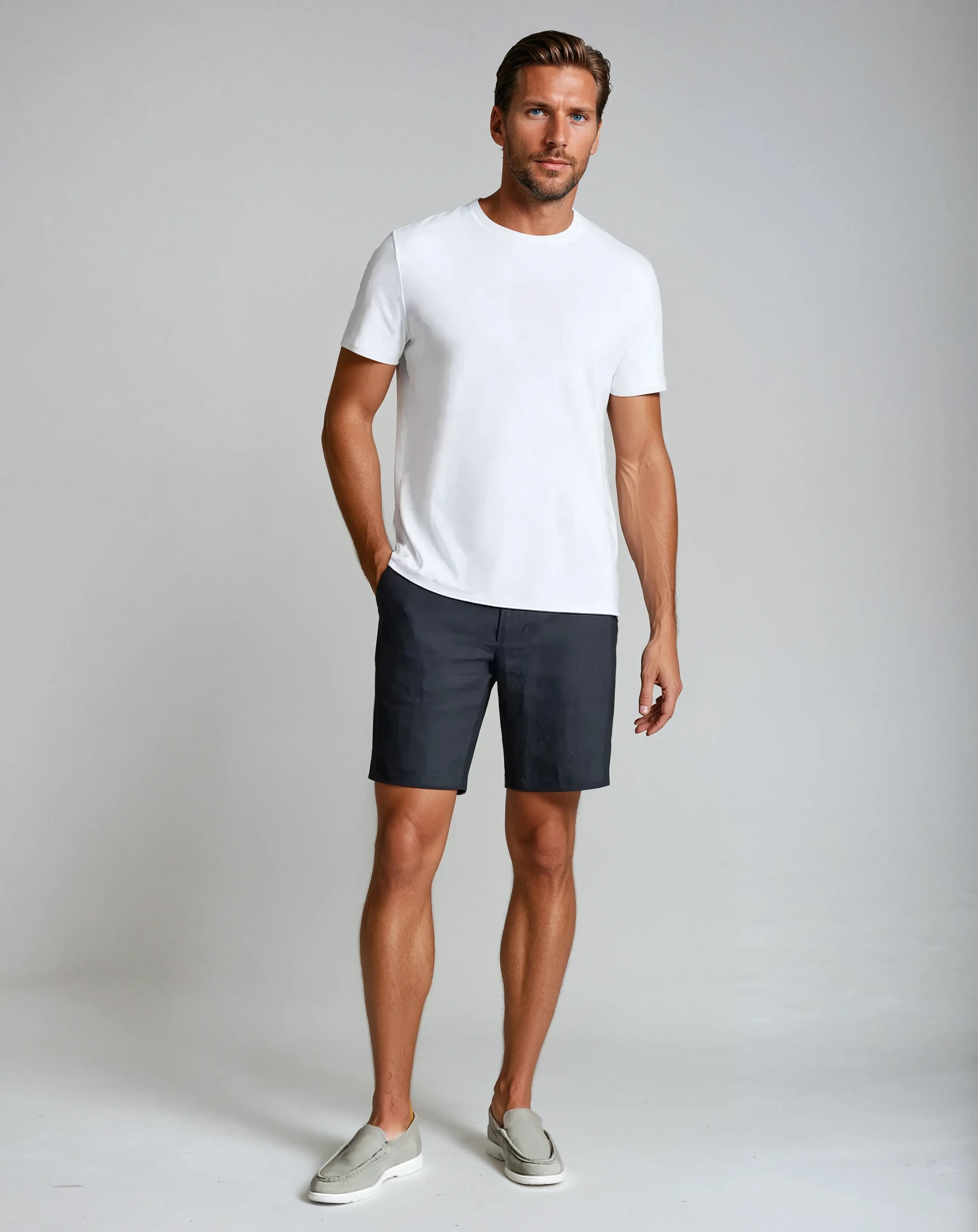 Men's Linen Summer Shorts-3