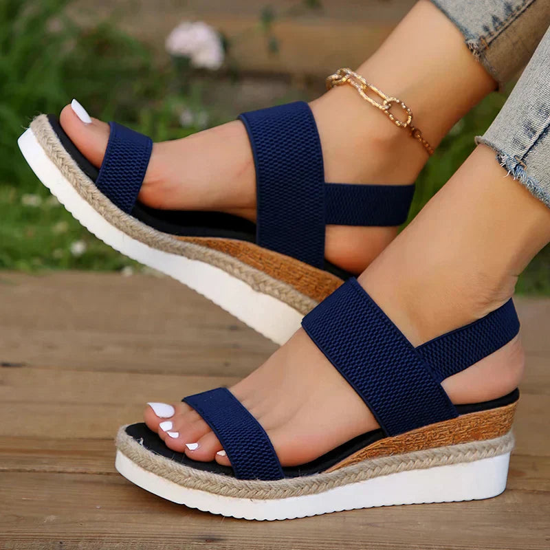 Women's Textile Platform Sandals-4